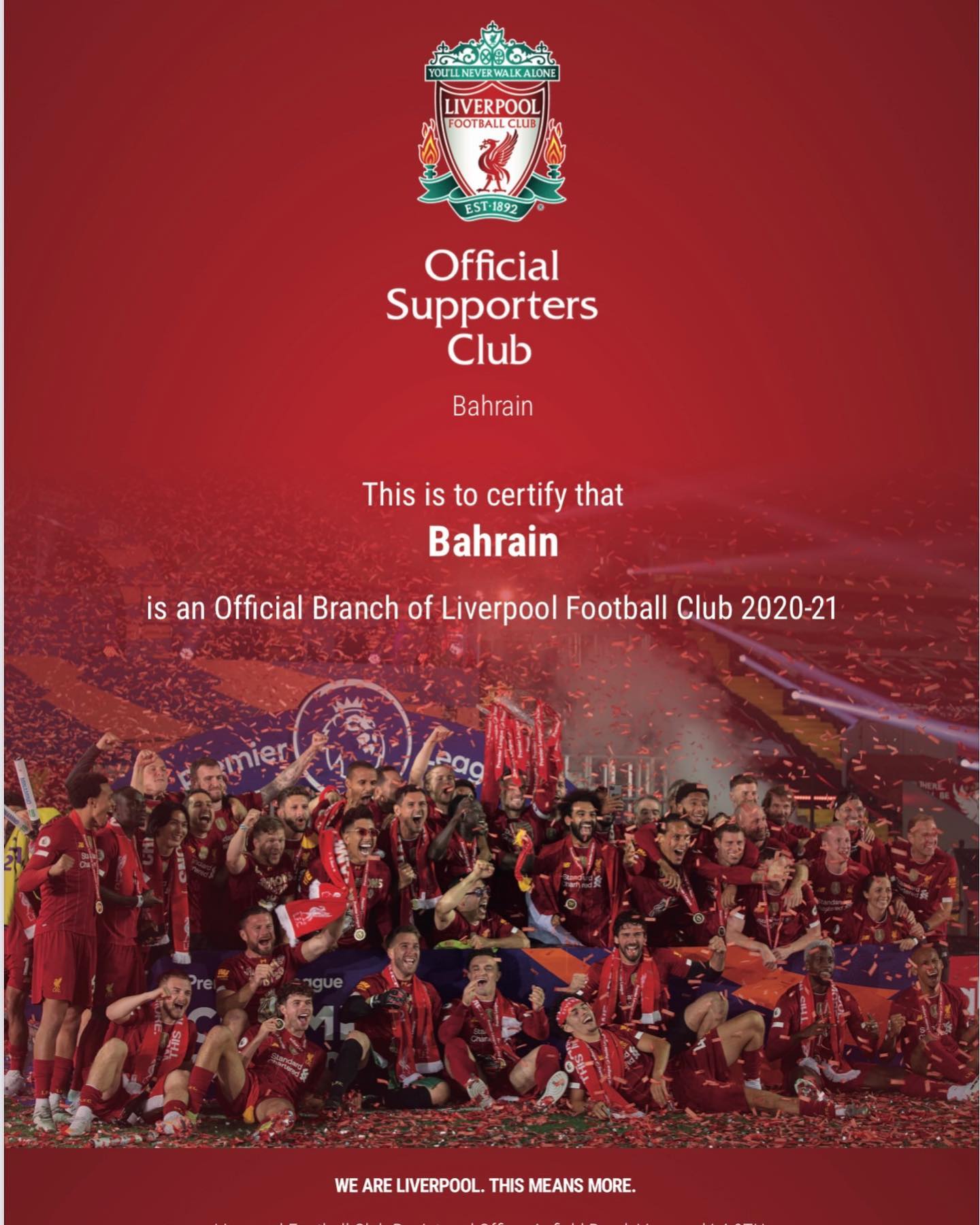 Official Branch Certificate – 2020–21